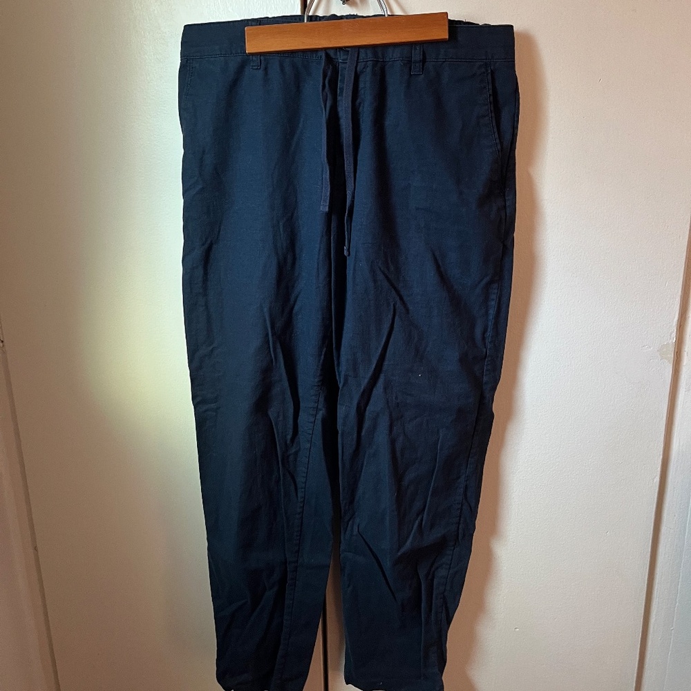 Uniqlo navy linen pants size L